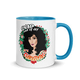 Debut garment mockup | Snap Out of It It's Xmas (Mug) | Blue