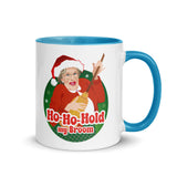 Debut garment mockup | Ho Ho Hold My Broom (Mug) | Blue