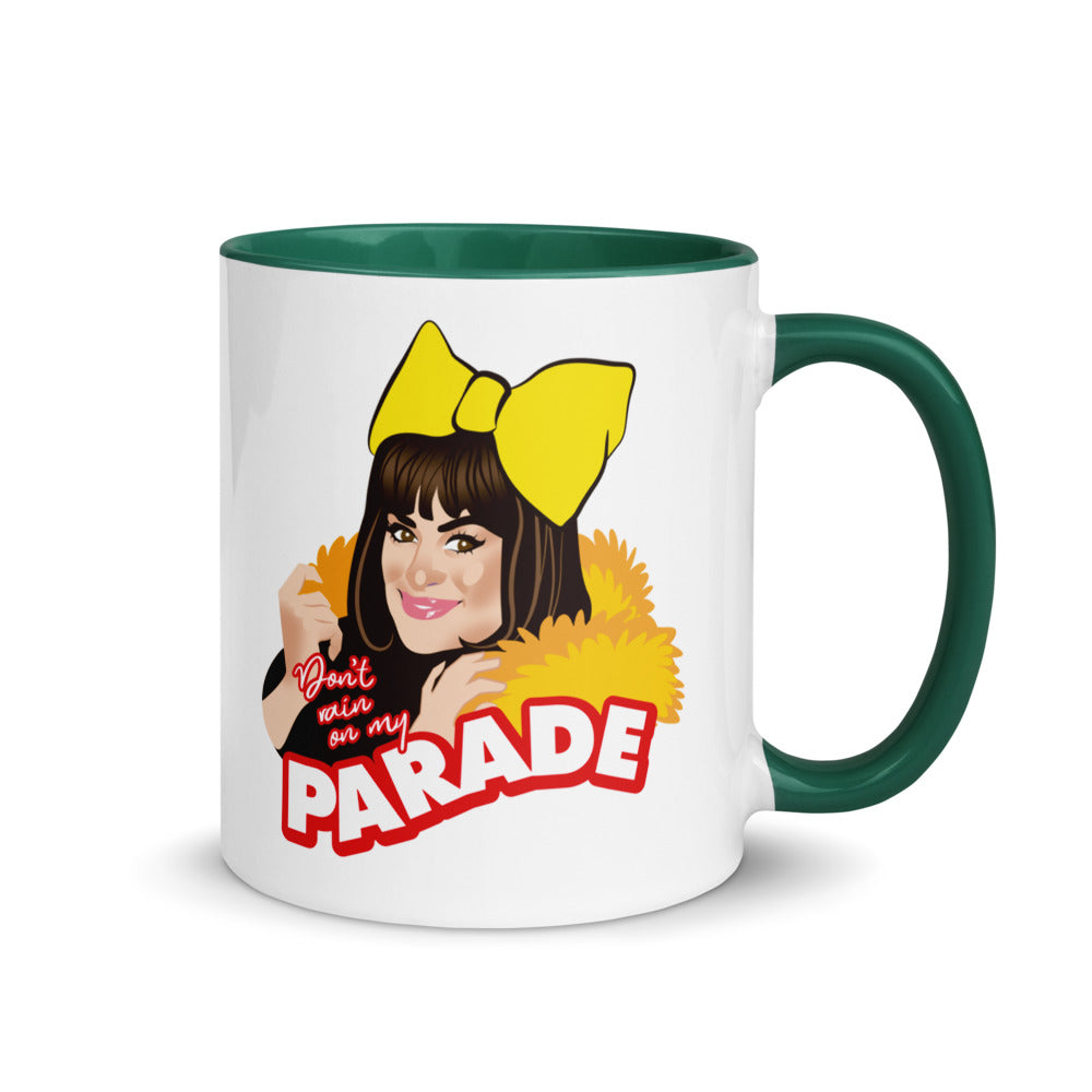 Debut garment mockup | Don't Rain on My Parade (Mug) | Dark Green