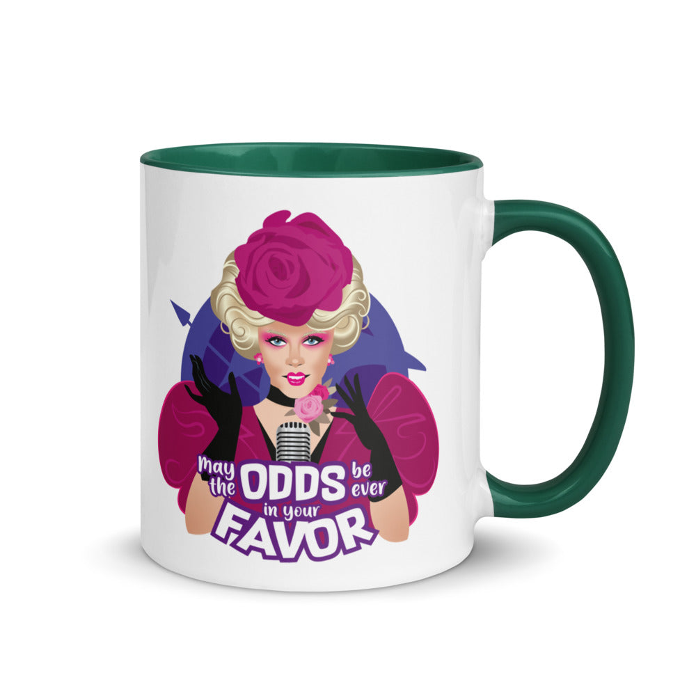 Debut garment mockup | May the Odds (Mug) | Dark Green
