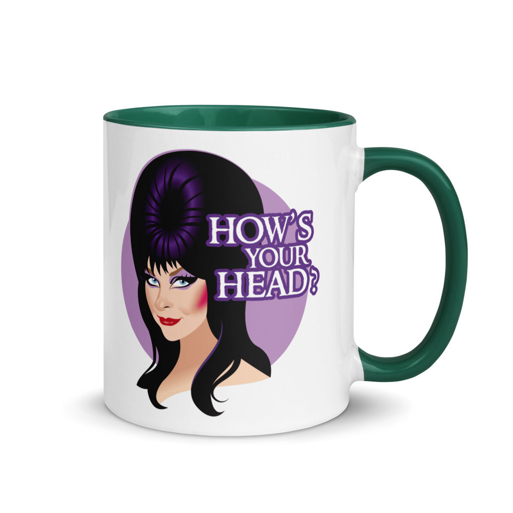 Debut garment mockup | How's Your Head? (Mug) | Dark Green