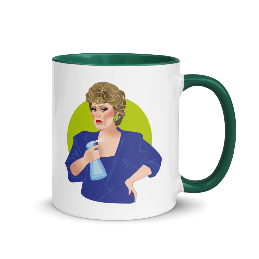 Debut garment mockup | Flames of Desire (Mug) | Dark Green