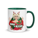 Debut garment mockup | Born to Sleigh (Mug) | Dark Green