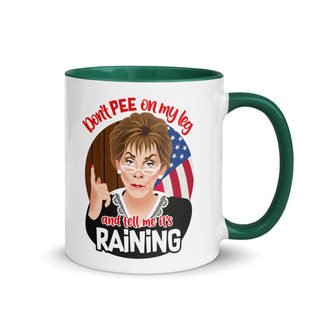 Debut garment mockup | Justice (Mug) | Dark Green