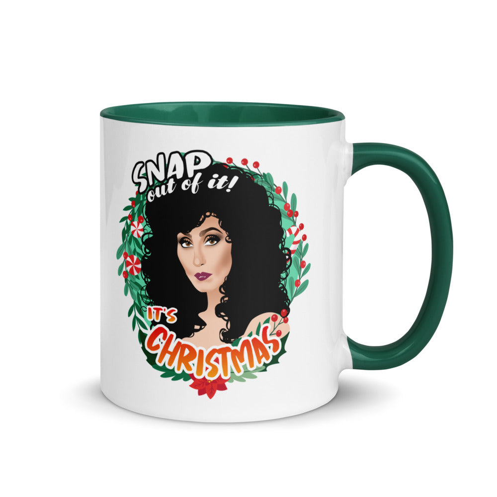 Debut garment mockup | Snap Out of It It's Xmas (Mug) | Dark Green