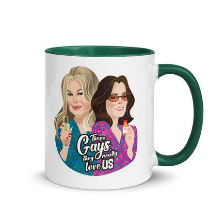 Debut garment mockup | These Gays Love Us (Mug) | Dark Green