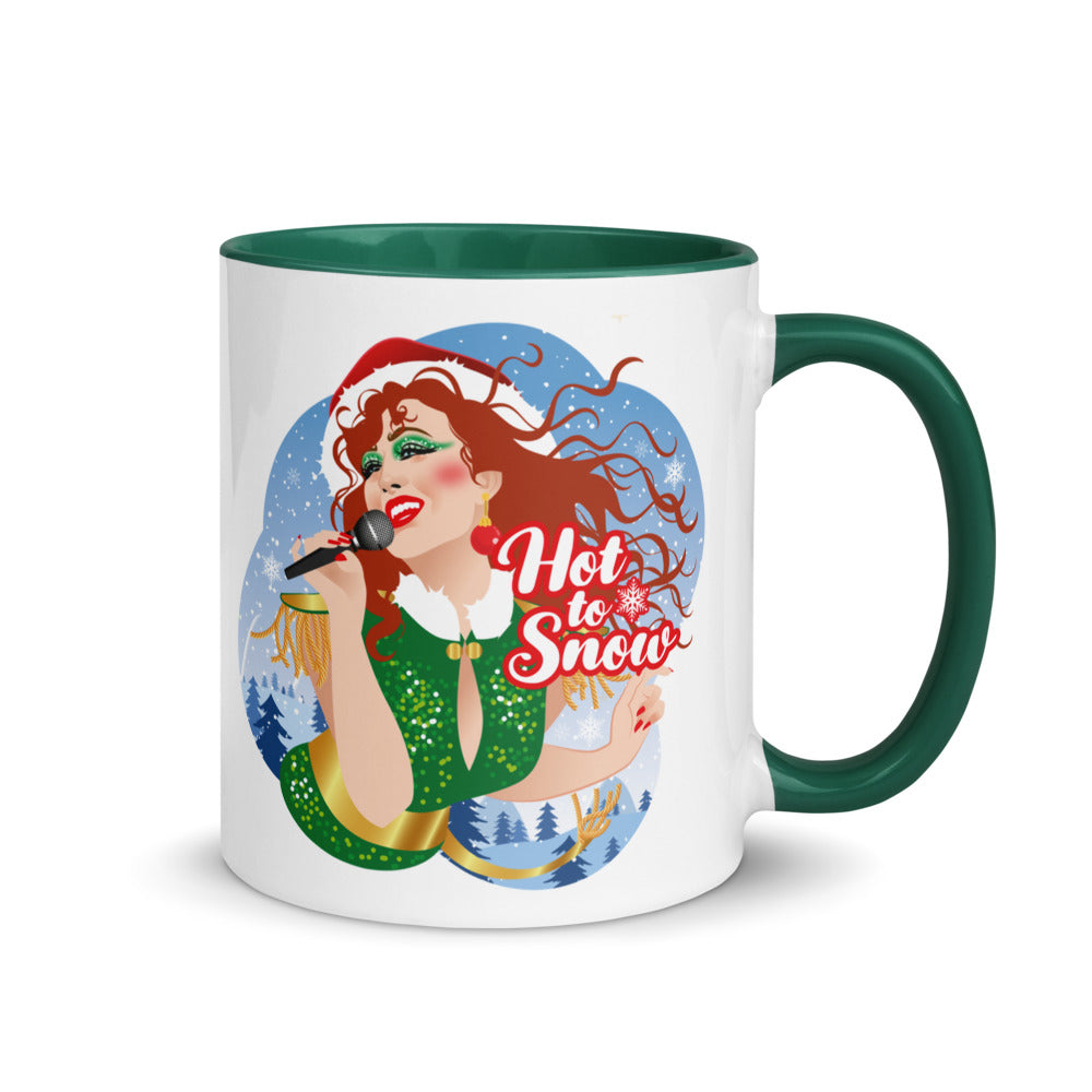 Debut garment mockup | Hot To Snow (Mug) | Dark Green