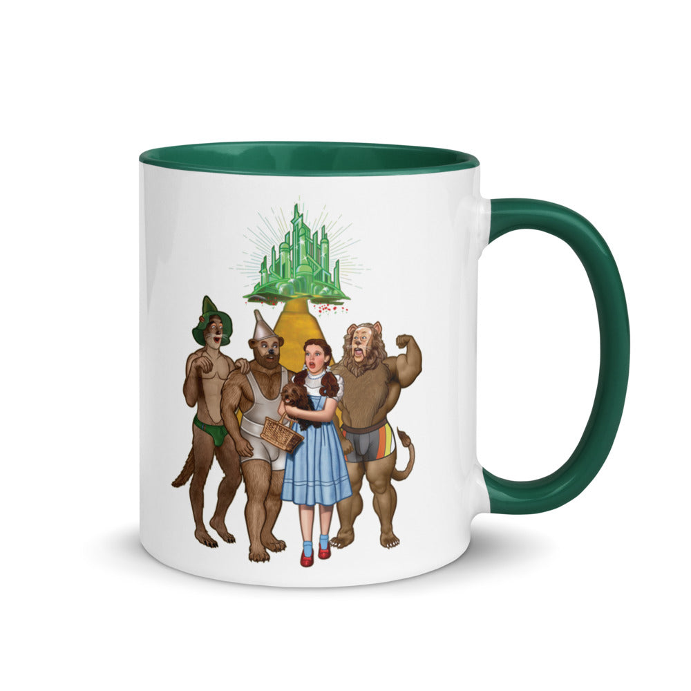 Debut garment mockup | Lions and Otters and Bears, Oh my! (Mug) | Dark Green
