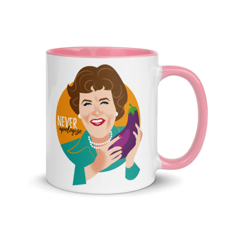 Debut garment mockup | Never Apologize (Mug) | Pink