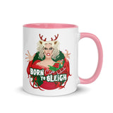 Debut garment mockup | Born to Sleigh (Mug) | Pink