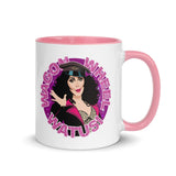 Debut garment mockup | Wagon Wheel Watusi (Mug) | Pink
