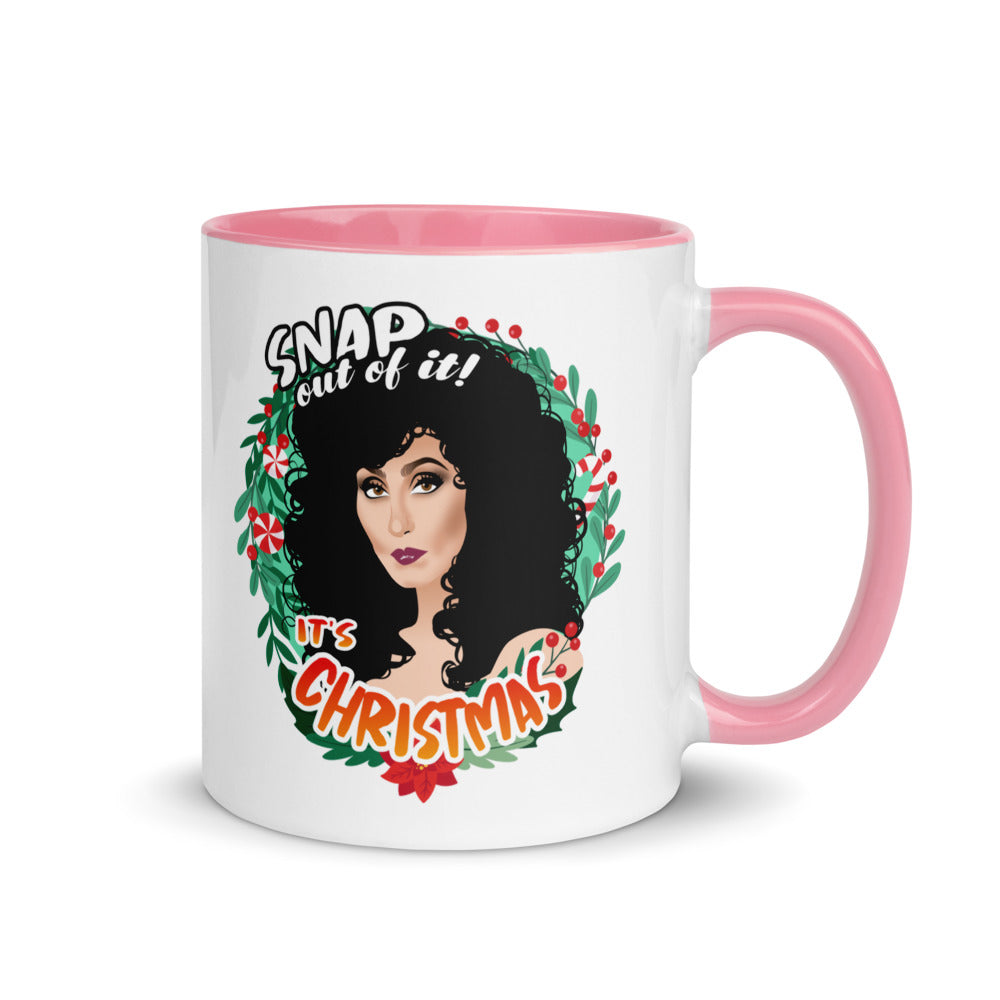 Debut garment mockup | Snap Out of It It's Xmas (Mug) | Pink