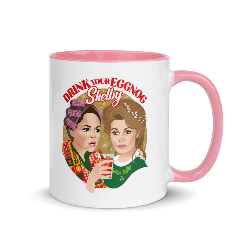 Debut garment mockup | Drink Your Eggnog Shelby (Mug) | Pink