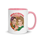 Debut garment mockup | Drink Your Eggnog Shelby (Mug) | Pink