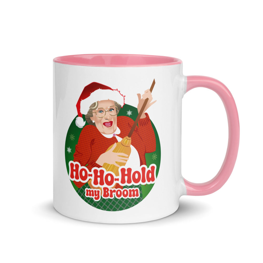 Debut garment mockup | Ho Ho Hold My Broom (Mug) | Pink