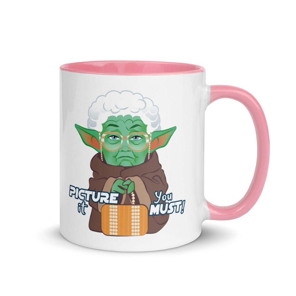 Debut garment mockup | Picture It You Must (Mug) | Pink