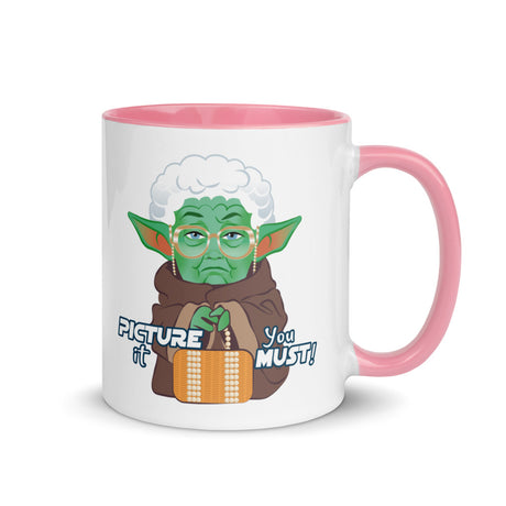 Debut garment mockup | Picture It You Must (Mug) | Pink