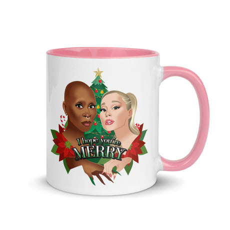 Debut garment mockup | I Hope You're Merry (Mug) | Pink