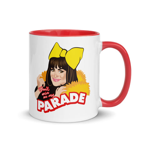 Debut garment mockup | Don't Rain on My Parade (Mug) | Red