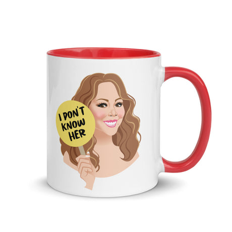 Debut garment mockup | I Don't Know Her (Mug) | Red