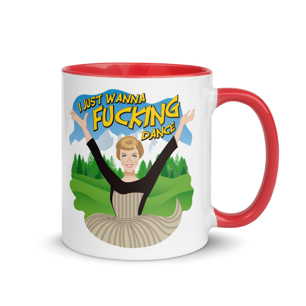 Debut garment mockup | I Just Wanna F*cking Dance (Mug) | Red