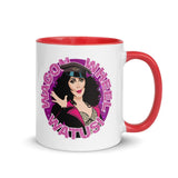 Debut garment mockup | Wagon Wheel Watusi (Mug) | Red