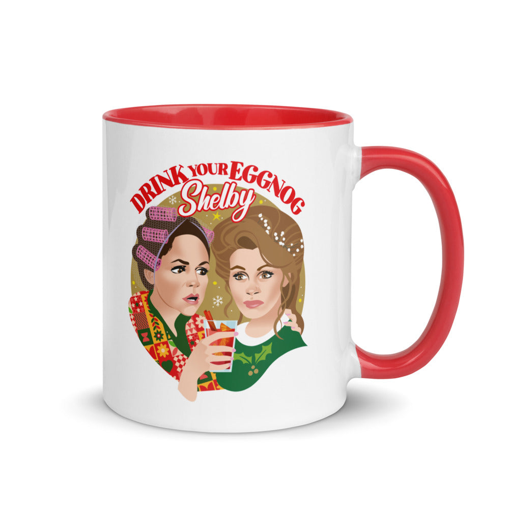 Debut garment mockup | Drink Your Eggnog Shelby (Mug) | Red