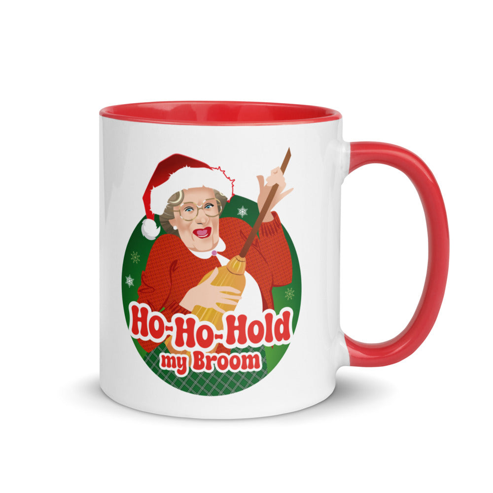 Debut garment mockup | Ho Ho Hold My Broom (Mug) | Red