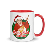 Debut garment mockup | Ho Ho Hold My Broom (Mug) | Red