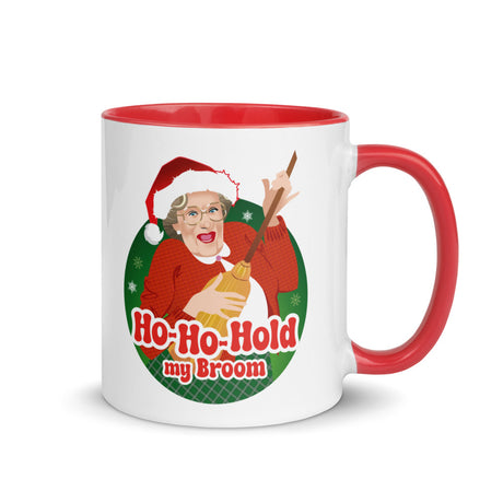 Debut garment mockup | Ho Ho Hold My Broom (Mug) | Red