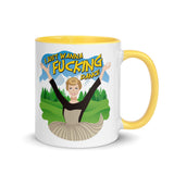 Debut garment mockup | I Just Wanna F*cking Dance (Mug) | Yellow