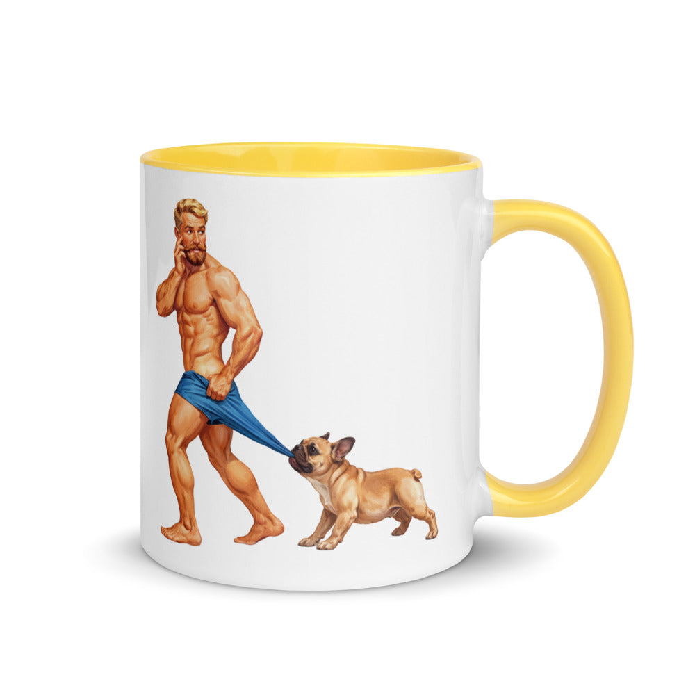 Debut garment mockup | Pardon my Frenchie (Mug) | Yellow