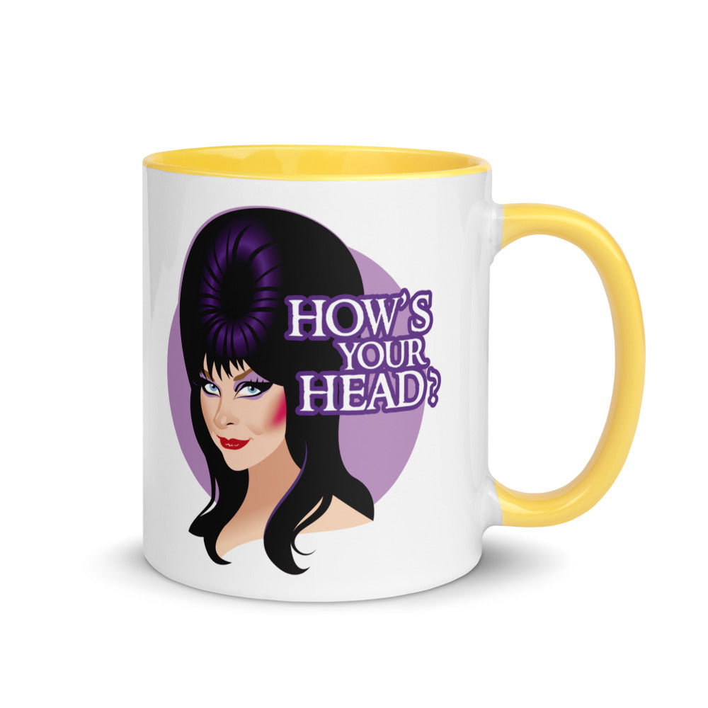 Debut garment mockup | How's Your Head? (Mug) | Yellow