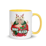 Debut garment mockup | Born to Sleigh (Mug) | Yellow