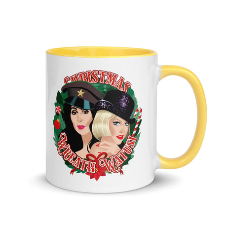 Debut garment mockup | Christmas Wreath Watusi (Mug) | Yellow