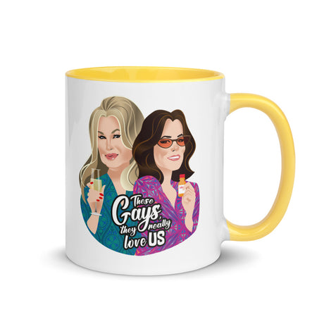 Debut garment mockup | These Gays Love Us (Mug) | Yellow