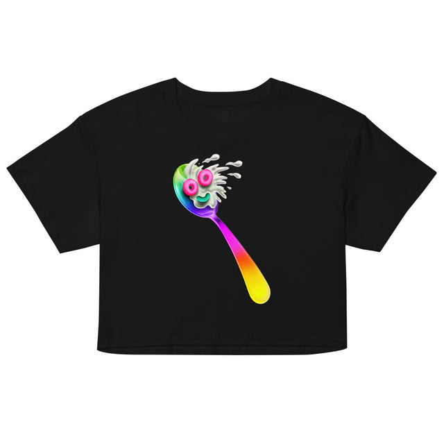 Spooning Leads to Forking (Crop Top) - Black