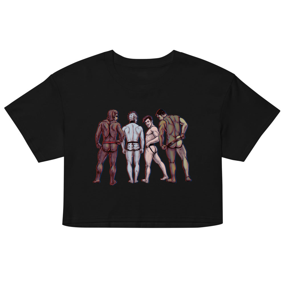 Debut garment mockup | Monster Jocks (Crop Top) | Black