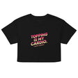 Debut garment mockup | Topping Is My Cardio (Crop Top) | Black