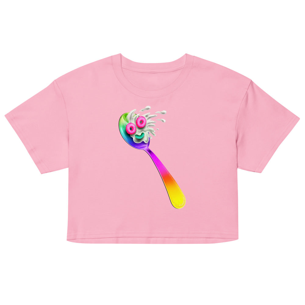 Spooning Leads to Forking (Crop Top) - Bubblegum