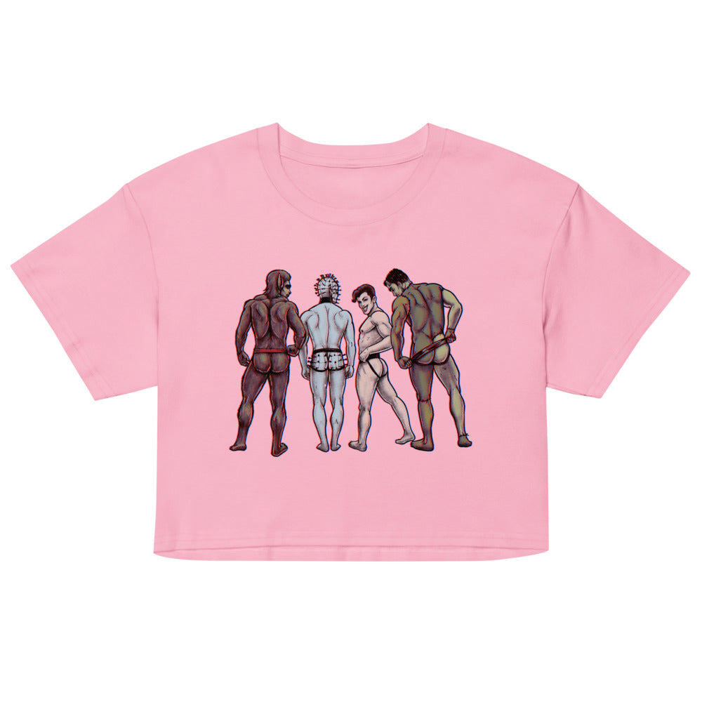 Debut garment mockup | Monster Jocks (Crop Top) | Bubblegum