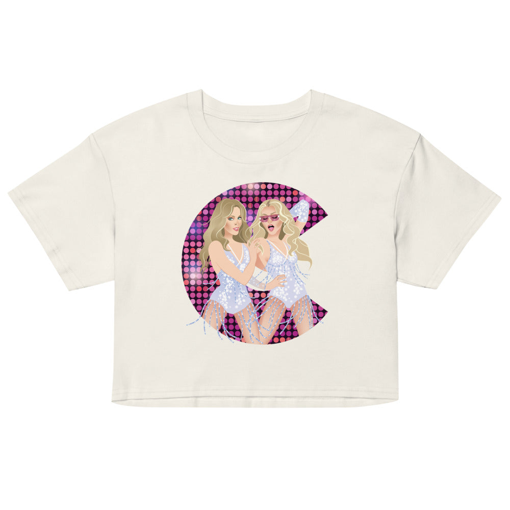 Debut garment mockup | Cell Block Pop (Crop Top) | Ecru