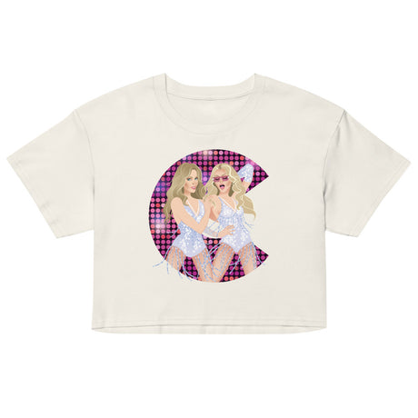 Debut garment mockup | Cell Block Pop (Crop Top) | Ecru