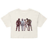 Debut garment mockup | Monster Jocks (Crop Top) | Ecru