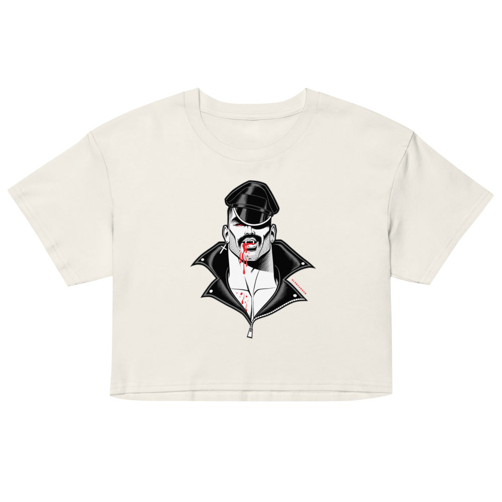 Debut garment mockup | Bloodsucker (Crop Top) | Ecru