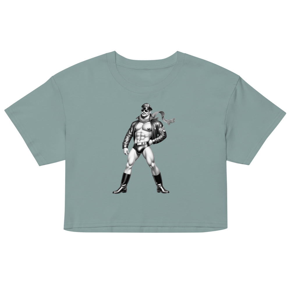 Debut garment mockup | Permission to Land (Crop Top) | Mineral