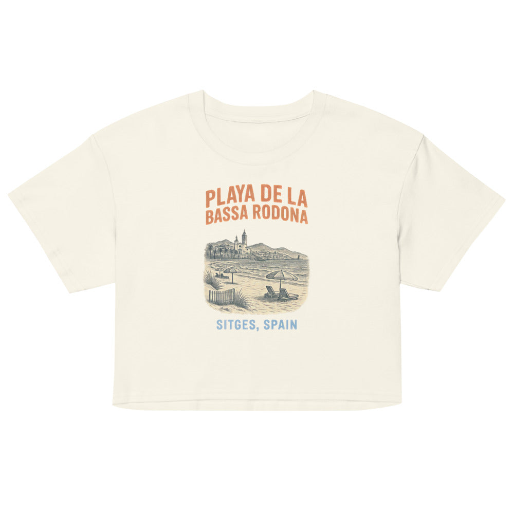 Debut garment mockup | Playa de la Bassa Rodone (Crop Top) | Natural