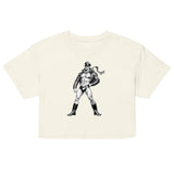 Debut garment mockup | Permission to Land (Crop Top) | Natural