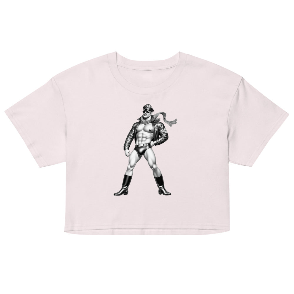 Debut garment mockup | Permission to Land (Crop Top) | Orchid
