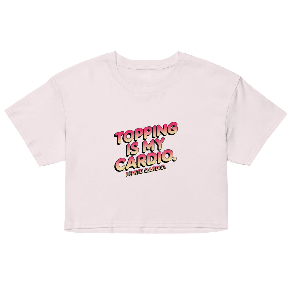 Debut garment mockup | Topping Is My Cardio (Crop Top) | Orchid